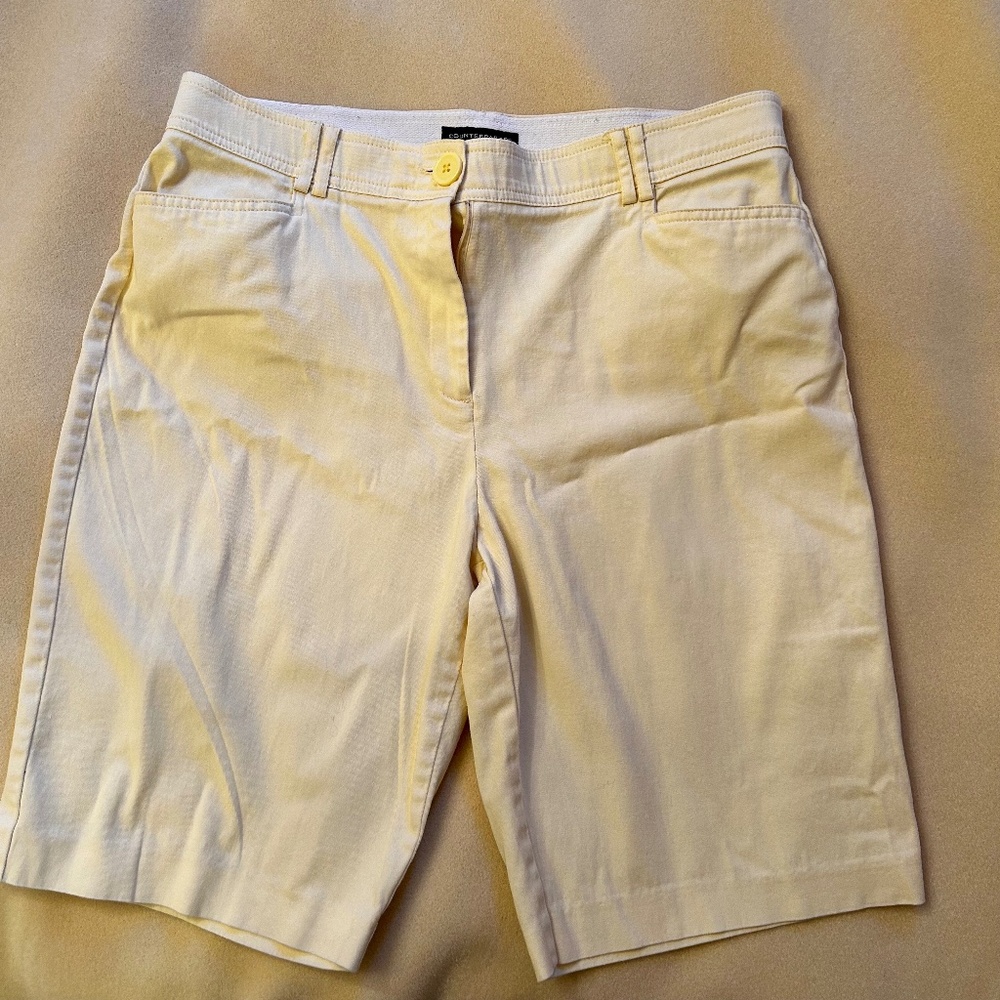 COUNTERPARTS Pastel Yellow Bermuda Chino Shorts Size 14